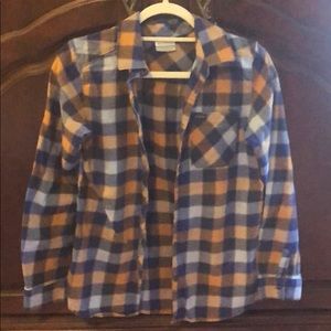 Plaid flannel button down shirt